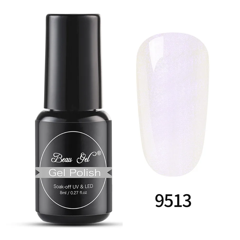 Beau Gel 8ml Shell Mermaid UV Gel Varnish Pearl Shell UV LED Gel Polish Semi Permanent Hybrid Varnish Soak Off Gel Nail Polish - Цвет: BKJ9513