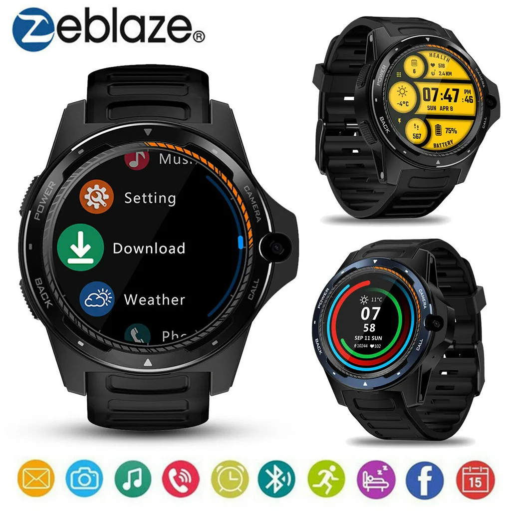 

2019 New Zeblaze Thor 5 1.39 in AMOLED Pedometer Heart Rate Monitor GPS BT4.0 Smart Watch Fashion sports smart watch hot sale