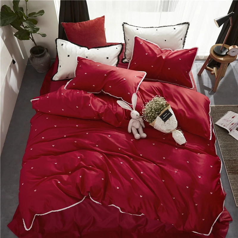 Girls princess bedding set 4pc egyptian cotton bed linen ...