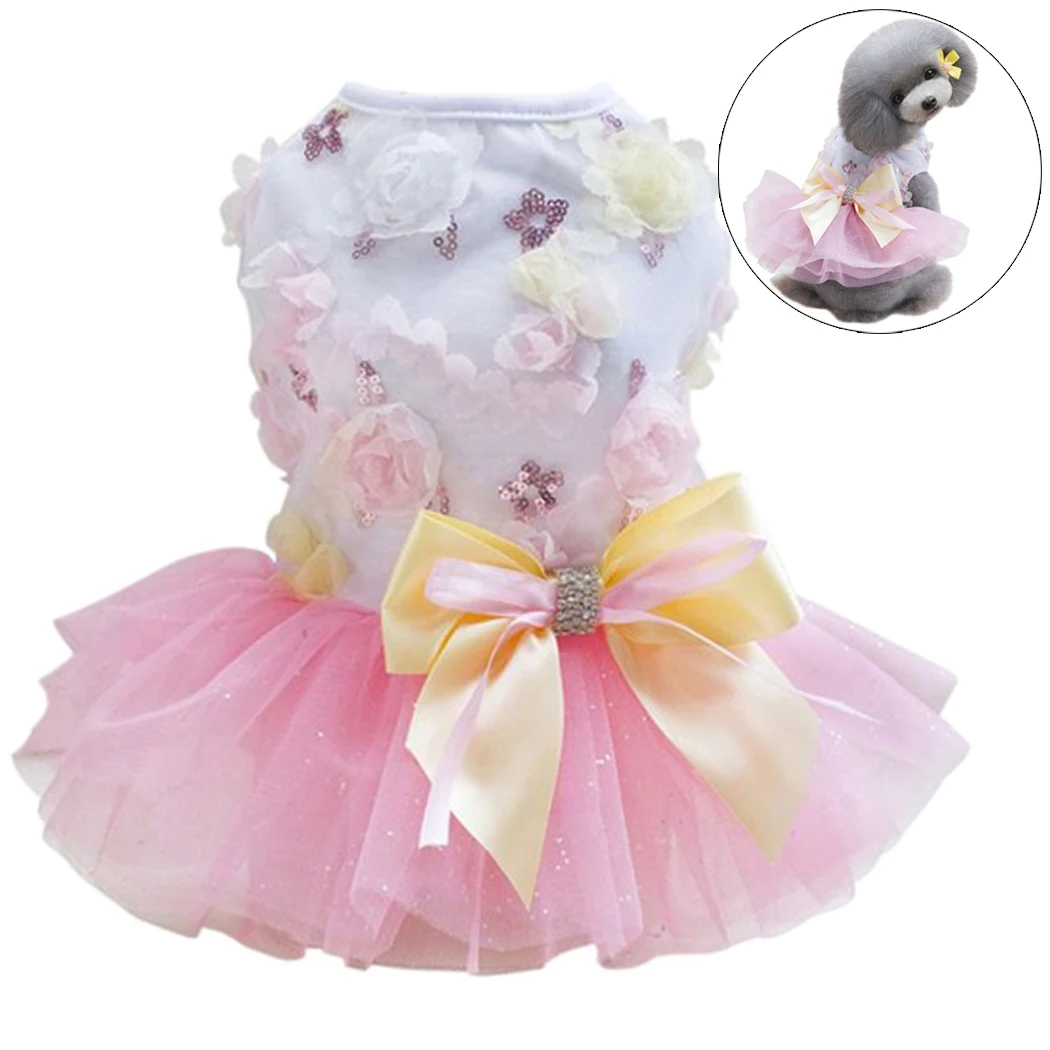 Summer Dog Dress Tutu Dress Pet Dog Clothes for Small Dog Wedding Dress Skirt Puppy Clothing Spring Pet Clothes Chihuahua Yorkie