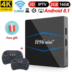 H96 мини ТВ коробка Android 8,1 ТВ коробка RK3229 4 ядра 4 k VP9 H.265 HDR10 2GB16GB Miracast Dlna Wi-Fi LAN HD Media Player Smart ТВ