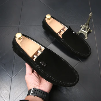

Mocassini Uomo Spring & Autumn Man Moccasin-Gommino Adults Fashion Loafers Men Flats Slip On Driving Shoes Size 37-45 Black