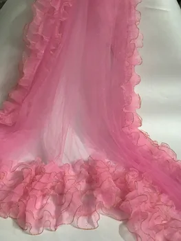 

Sequins fabric PWD188906 French tulle lace with glitter high quality embroidery mesh material good quality