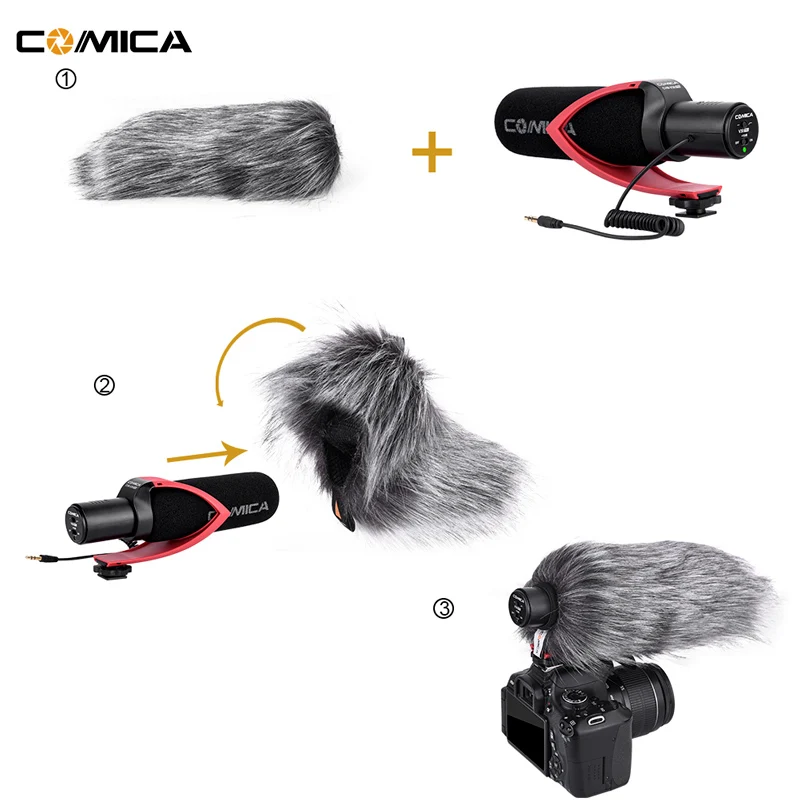 Comica CVM V30 PRO Video Microphone for Canon Nikon Sony DSLR Camera with Windmuff Directional Condenser Interview Recording Mic gaming microphone