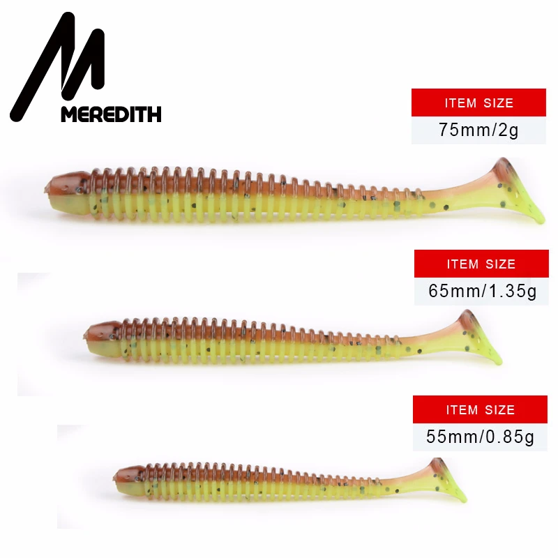 Рыболовная приманка MEREDITH Swing Impact Ring Shad, мягкая, 55 мм, 65 мм, 75 мм, пластиковая приманка, плавающая приманка, рыболовная приманка, искусственная приманка