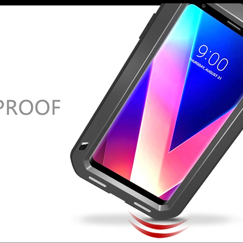ЛЮБОВЬ МЭИ Мощный Чехлы для LG V30 V30+ H930 H933 чехол для LG V35 ThinQ противоударный чехол ТПУ Жесткий металлическая крышка Закаленное Стекло
