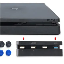 4-в-1 PS4 Тонкий адаптер usb-хаб 1 порт USB 3,0+ 3 порта USB 2,0 s для sony playstation 4 тонкий PS4 тонкий консоль высокая скорость+ 4 колпачка