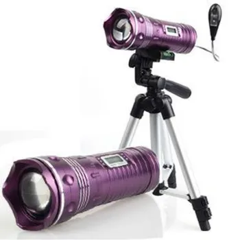 

LED Rechargeable Flashlight for Fishing Hunting Equipment with 68cm foothold Led Screen Double Light Source Blue/White Light
