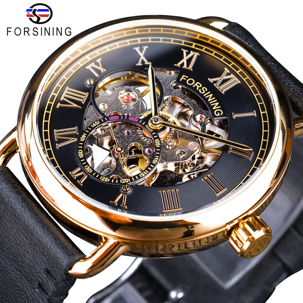 

Openwork Watch Men Mechanical Men Watch Genuine Leather Tourbillon Men's Watches 2019 Water Resistant
