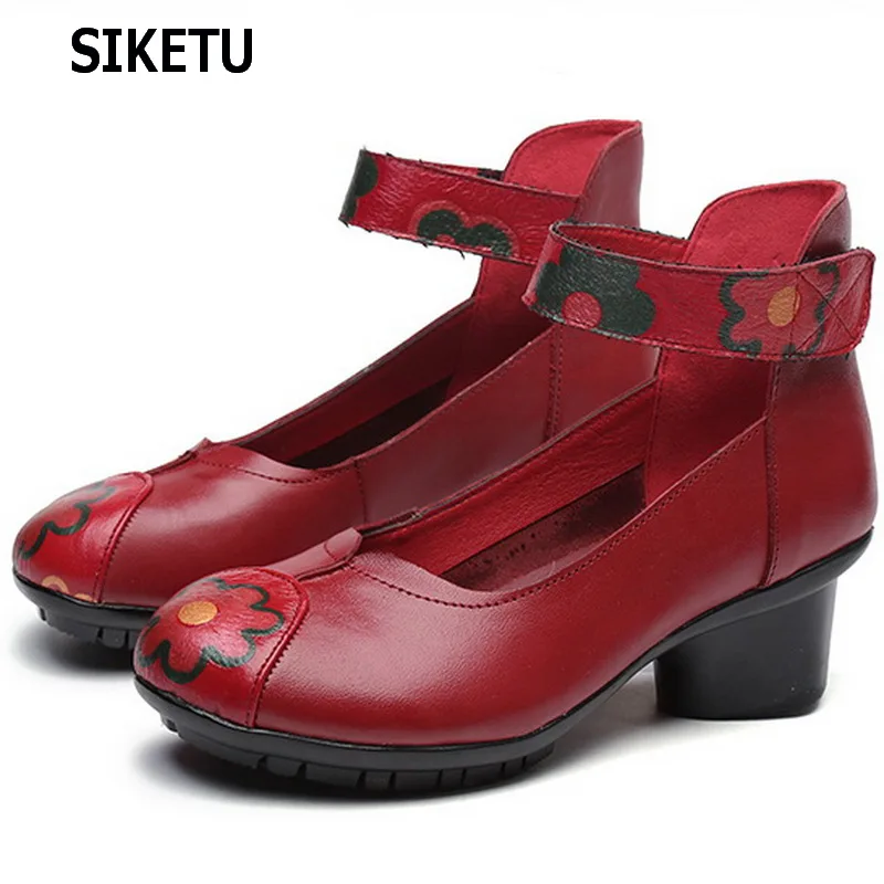 

Spring Summer Shoes Woman Genuine Leather Round Toe Sandals Casual Flats Women Shoes 2018 New Fashion Women Sandals