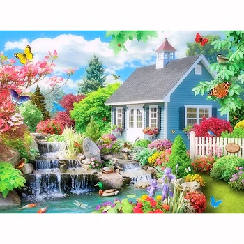 

5d diy Full Square drill Diamond painting Scenic House Cross stitch Rhinestone Diamond embroidery Mosaic home decor gift