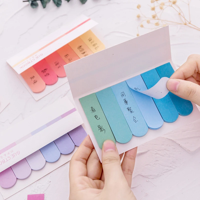 

DL South Korea stationery creative six color gradient convenience paste office learning memorandum N post note book