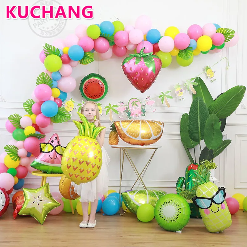 

1pc Watermelon Pineapple Strawberry Flamingo Foil Balloons Fruit Helium Globos Summer Birthday Party Decorations Supplies Toys