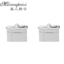 Fashion Cufflinks For Man Silver Plated Rectangle Cross Engraved French Shirt Wedding Cuff Links Mens Jewelry Gift fashion silver plated 26 english letters metal cufflinks h cuff links
