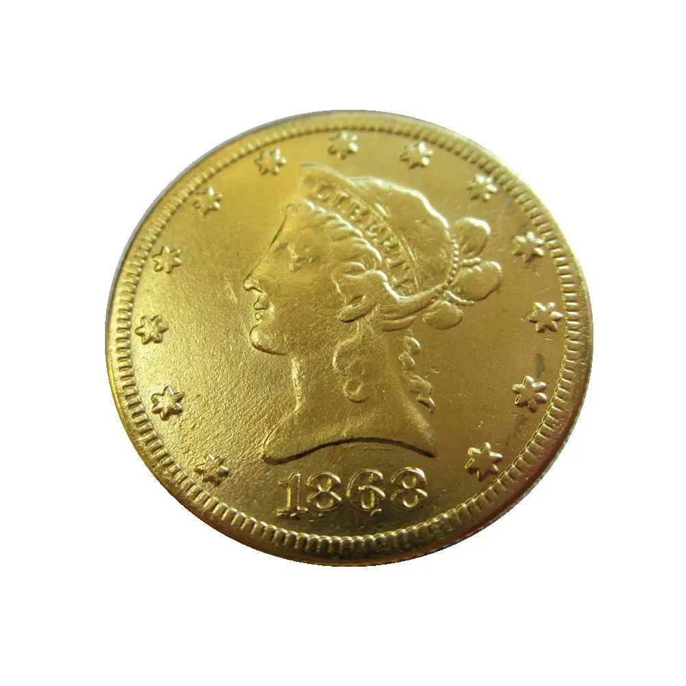 Дата 1868-S 1869-S 1870-CC 1871-CC 1872-CC 1873 1873-S 1874-S позолоченный$10 Liberty Head(девиз на обратном ходу) монеты с изображением орла - Цвет: 1868-S