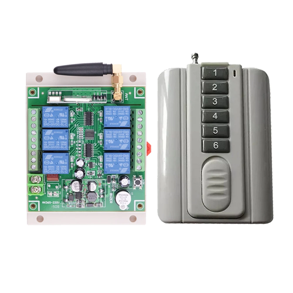 433MHZ DC 12 V-36 V 24V 6 CH 10A RF беспроводной переключатель системы дистанционного