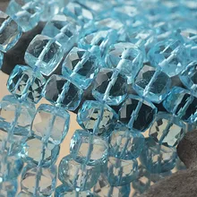 Бусины АА, квадратные, граненые, голубые, 5-6 мм, для изготовления ювелирных изделий своими руками, 26 см, FPPJ
