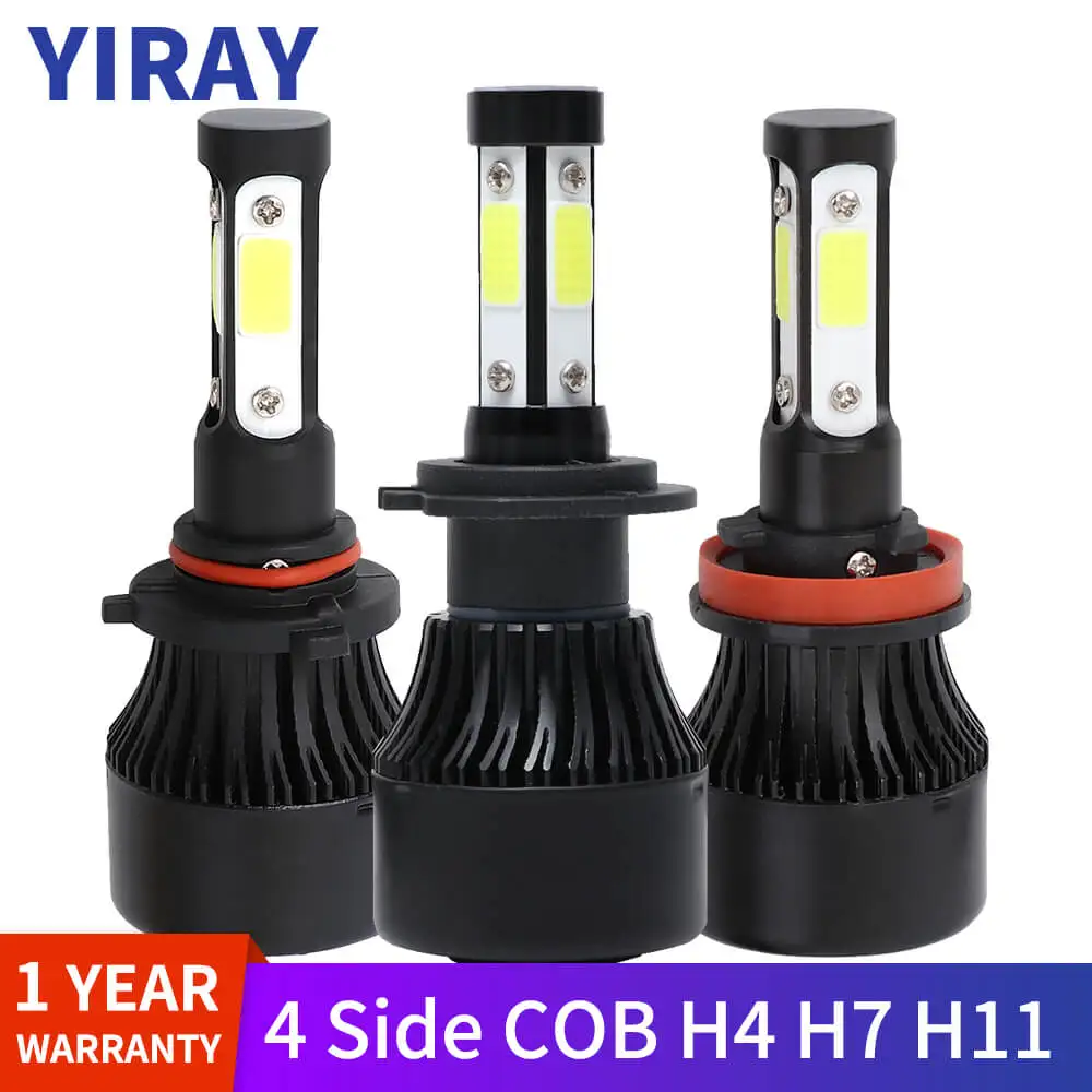 

YIRAY 4 Side COB H4 LED H7 H11 H13 9005 9006 9004 9007 9012 Car Headlight Bulbs 72W 16000lm Auto Led Headlamp Fog Light 6500K