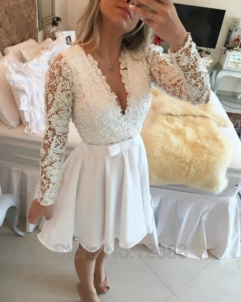 vestido de festa branco curto