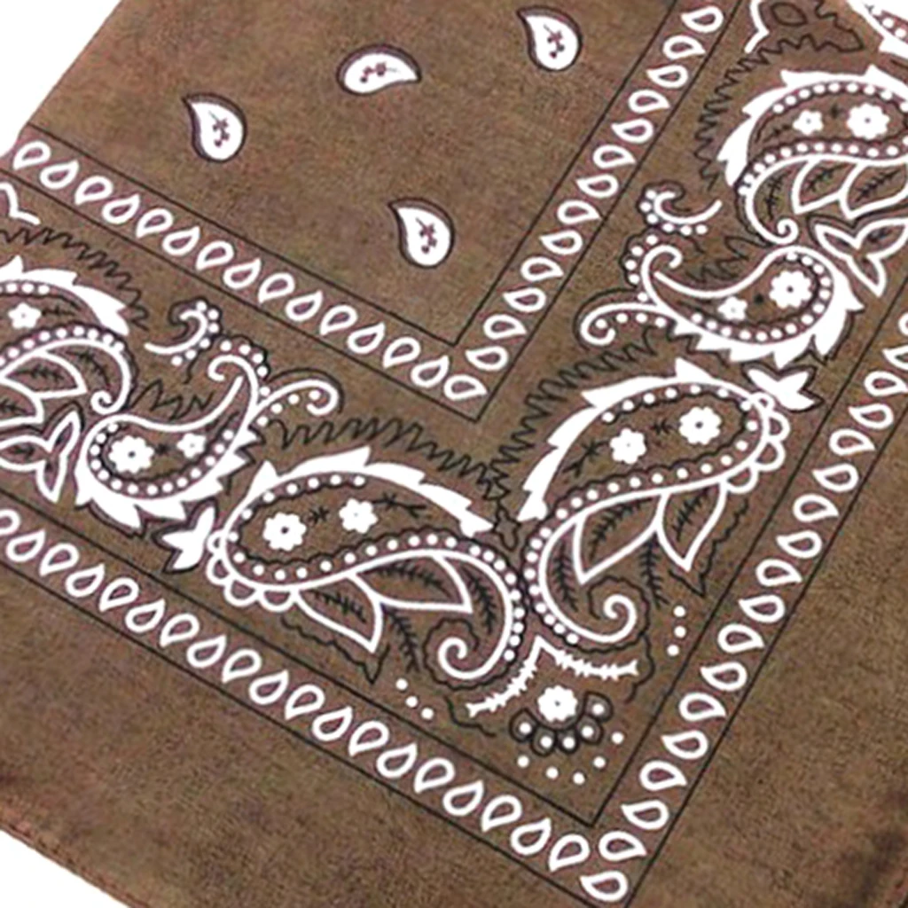 100% Cotton Fashion Bandana Multipurpose Paisley Printing Cowboy Bandanas Square Scarf Headbands Necktie for Men Women 55 x 55cm