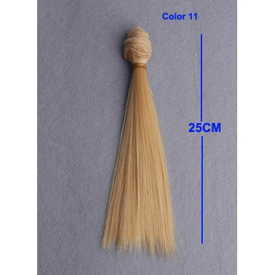 1 шт 25*100 см коричневый льняной кофе черный коричневый натуральный цвет кукольный парик прямые толстые волосы для 1/3 1/4 1/6 BJD diy - Цвет: Color 11
