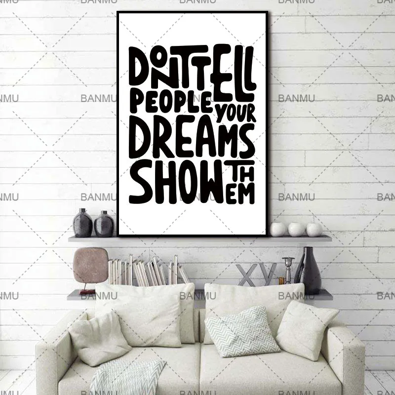Inspiration Quote Canvas Painting Poster, Wall Pictures For Living Room
