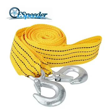 

ESPEEDER 3 Tons 4 Meter Car Tow Cable Towing Strap Rope with Hooks Heavy Duty Pull Rope High Strenght Tow Rope