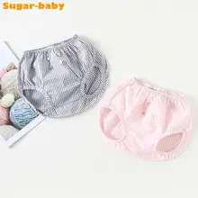 Хлопковые брюки с треугольными чашечками для новорожденных девочек Лето г. клетчатые повседневные свободные короткие штаны с эластичной резинкой на талии детские шорты для девочек 9 months to 3 years Old