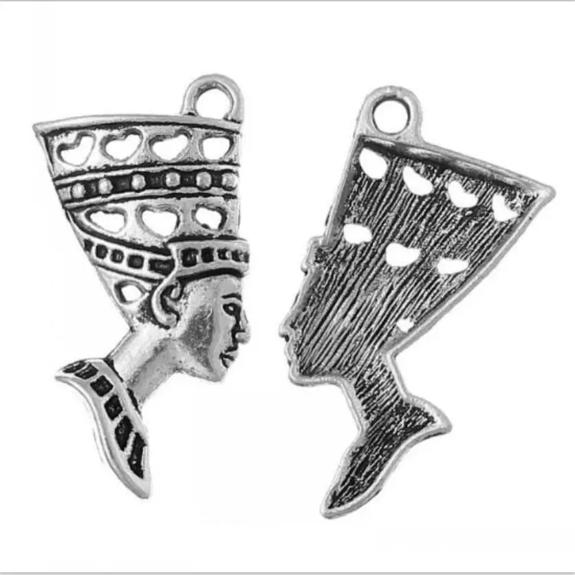

Egypt Queen Nefertiti Design Charms Pendant For Jewelry Making Bracelet Necklace Earrings Keychain Retro Silver Accessories