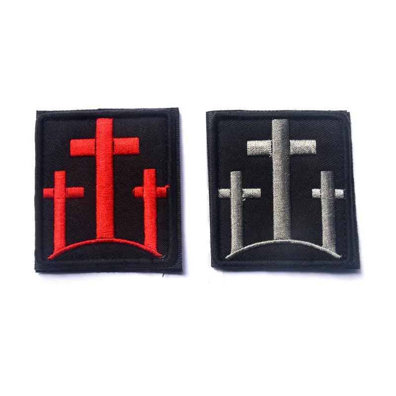 

Christian Jesus Christ Cross Cstume Applique Military Tactical Patch Army Badge Embroidered Badges Armband Stickers 65*57mm