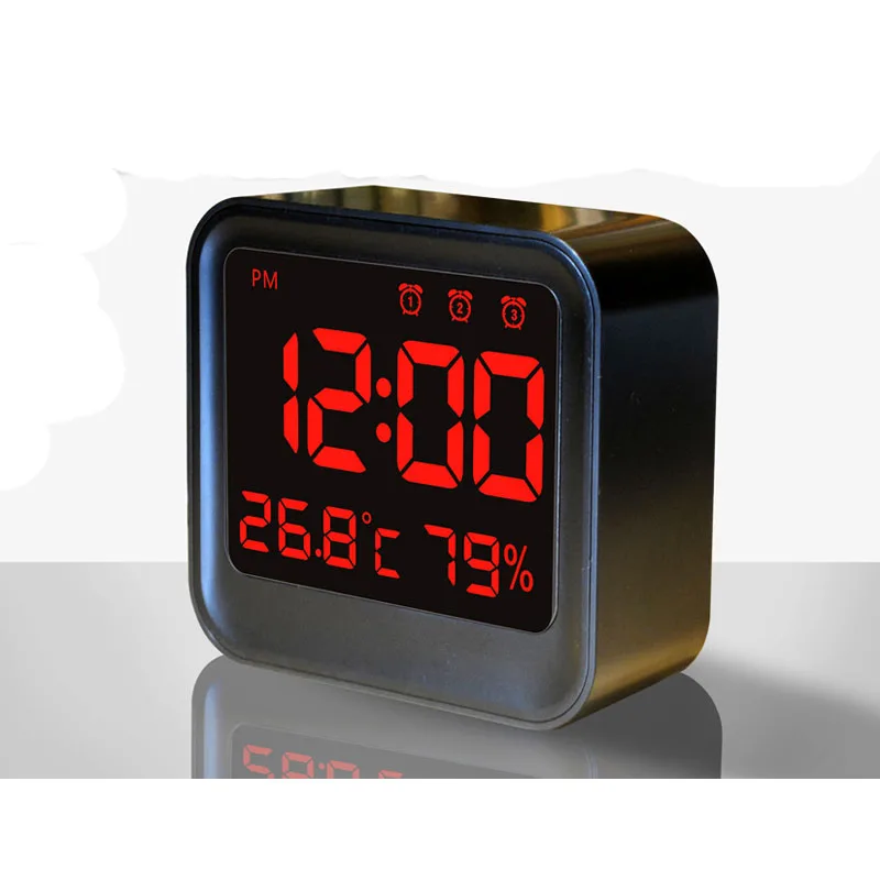 Заглушка для часов цифровой дисплей светодиодный многогрупповый будильник с измерителем температуры и влажности с тремя столами