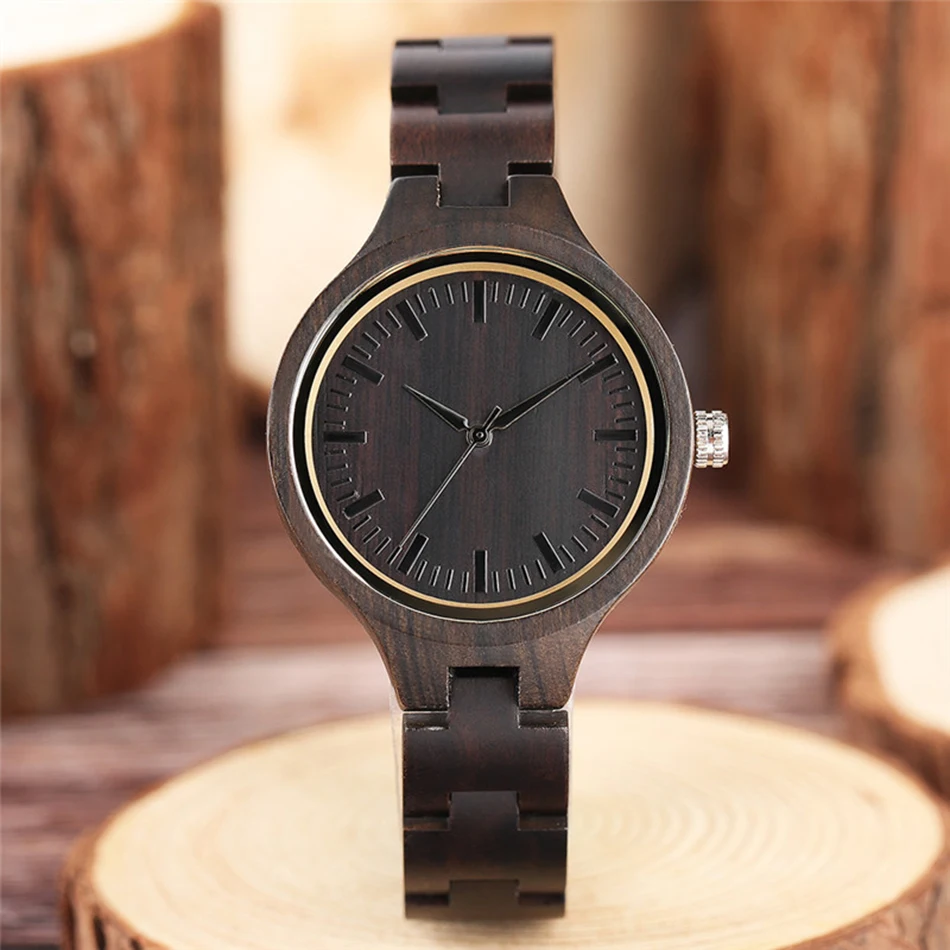 Nature Womens Wooden Wrist Watch Ladies Creative Full Wood Watch Fashion Bracelet Trendy Bamboo relogio feminino 1