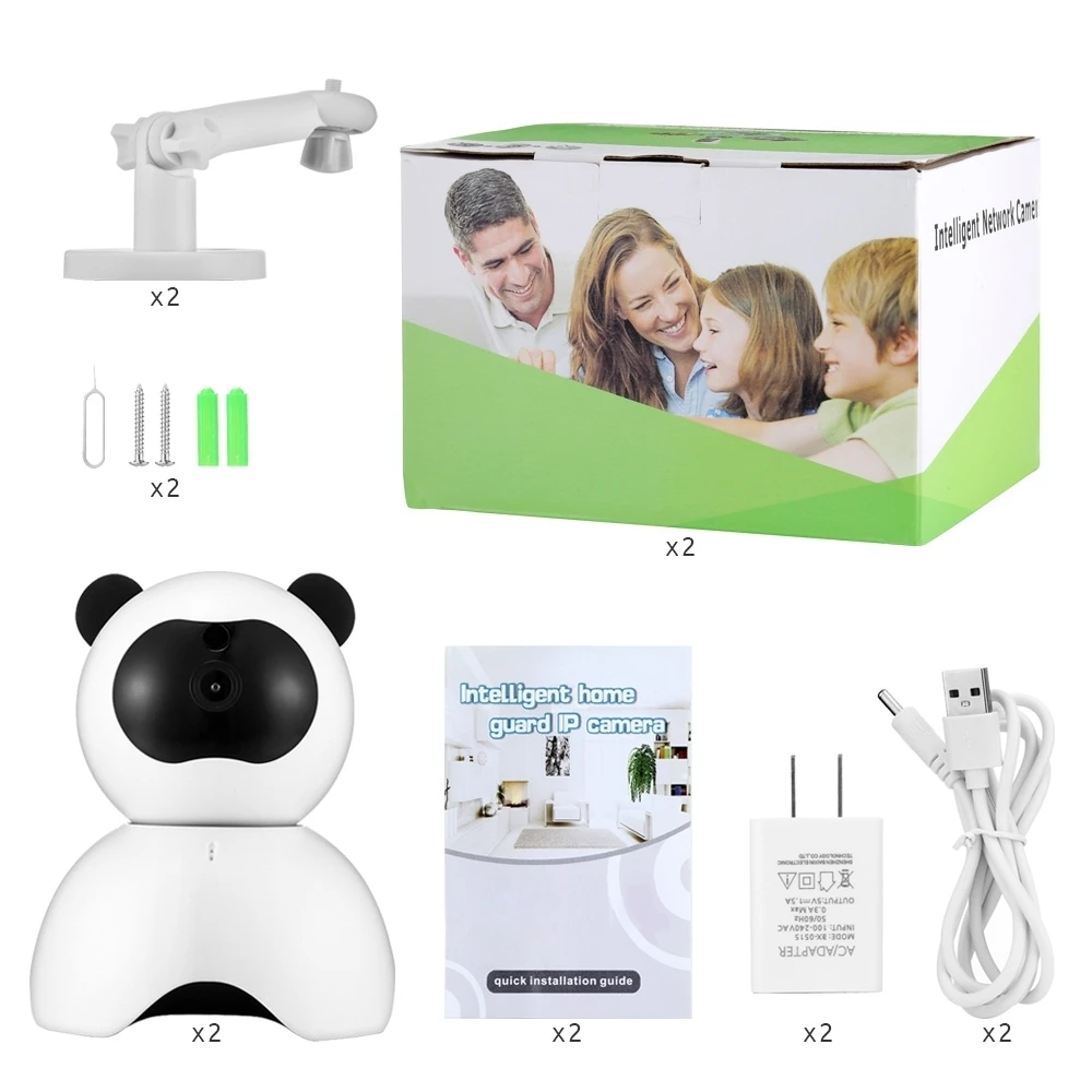 Noturna de Vigilância Câmera de Rede sem Fio ip com Visão Baby Monitor Home Security hd 1080 p Câmeras Inteligente Monitores 2 Pcs 29 Mamãe e Bebê