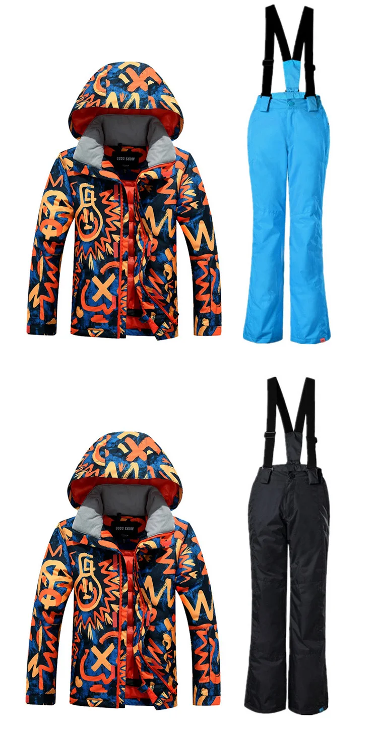 Gsou Snow Outdoor Sport Wear Skiing Snowboard Boys Super Warm Clothing