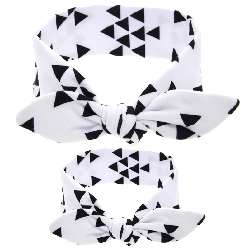 

2Pc/Set Mother Baby Turban Mom And Me Matching Headband Mom Daughter Rabbit Ears Headbands Floral Print Hair Accessories