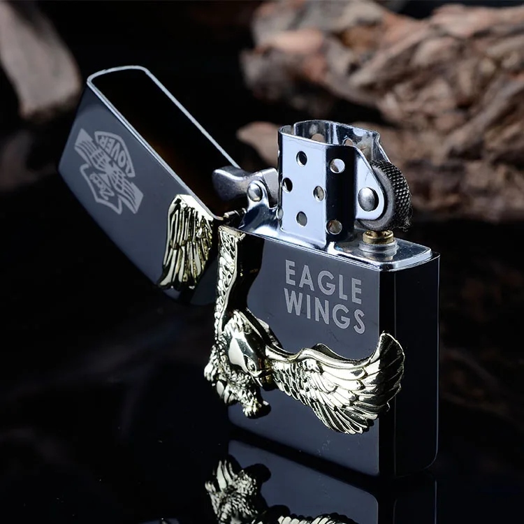 Lighters and Smoking Accessories, Pure copper black ice eagle metal kerosene lighter, Boutique