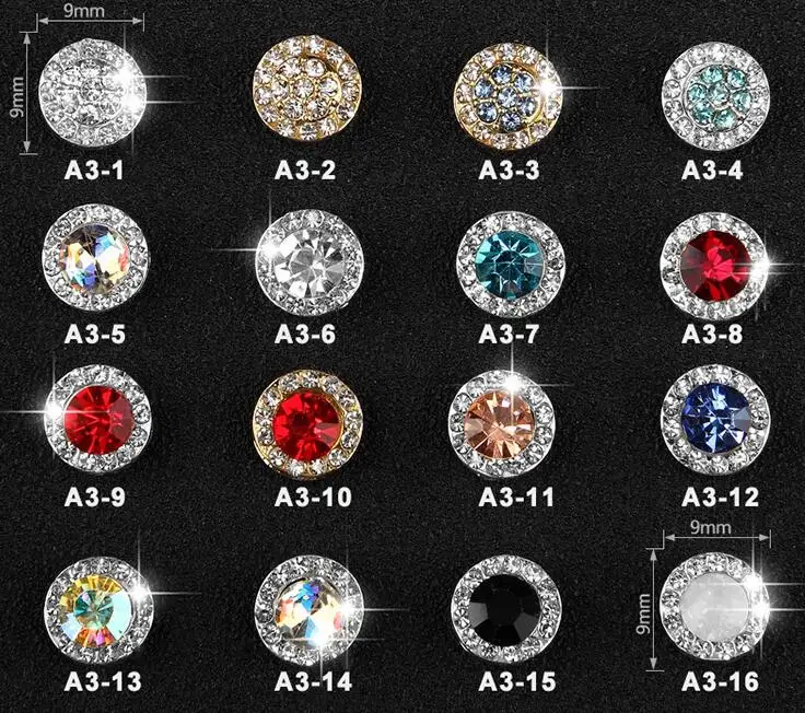 

20pcs 3d Nail Art Decorations AB Colorful Alloy Glitter with Rhinestones ,Alloy Nail Charms,Jewelry on Nails Salon Supplies