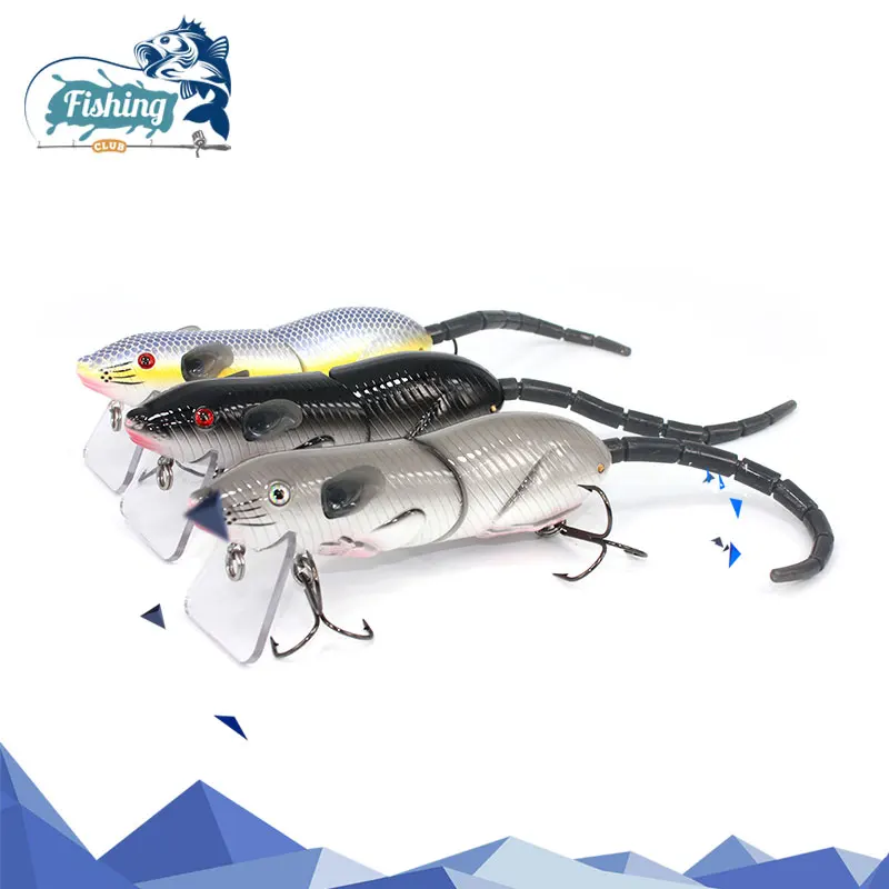 

1 pcs Fishing Lure Realistic Mouse Crankbait Vivid 3D Eyes Swim Bait 13cm 60g Lifelike Fishing Silicon baits Wobbler Tackle RAT1