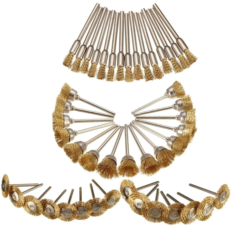 

45pcs Copper Wire Brush Wheel Sanding Accessories For Rotary Grinder Tools