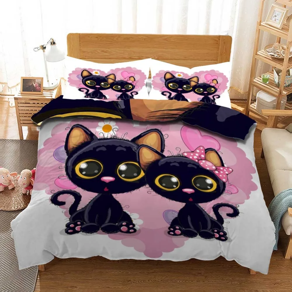 Personality Customization A Pet Cat Bedding Duvet Cover Set