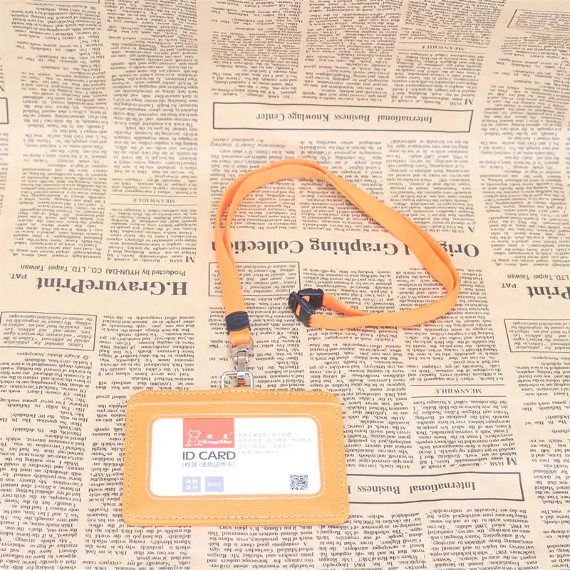 Мужской держатель для id карты со шнурком, держатель для карт и сертификатов, чехол для допуска - Цвет: c orange