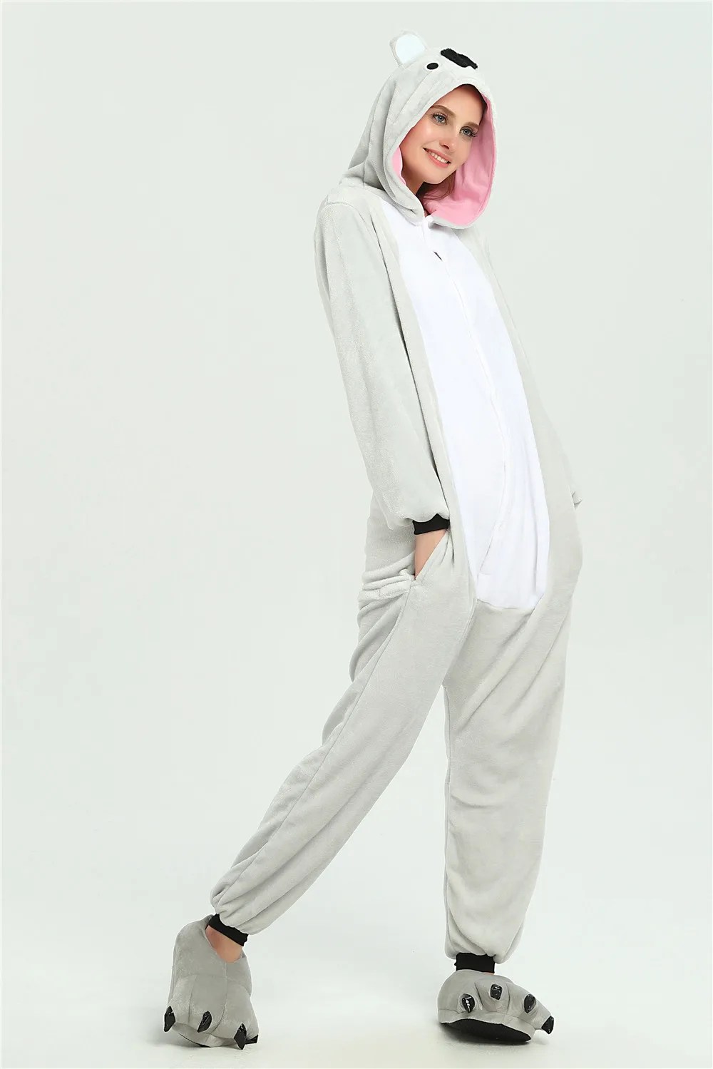 Мода для взрослых зимние Пижама Kigurumi все в одном пижама костюмы животных Косплэй