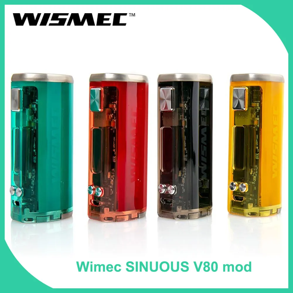 

Original WISMEC SINUOUS V80 TC Box Mod 80W Wattage VW/Bypass/TC/TCR Mode VS Sinuous P80 Mod Electronic Cigarette