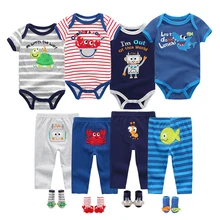 Коллекция года, летние комплекты боди для маленьких мальчиков и девочек одежда с короткими рукавами и круглым вырезом комбинезон для малышей возрастом от 6 до 12 месяцев, Ropa bebe, одежда для малышей