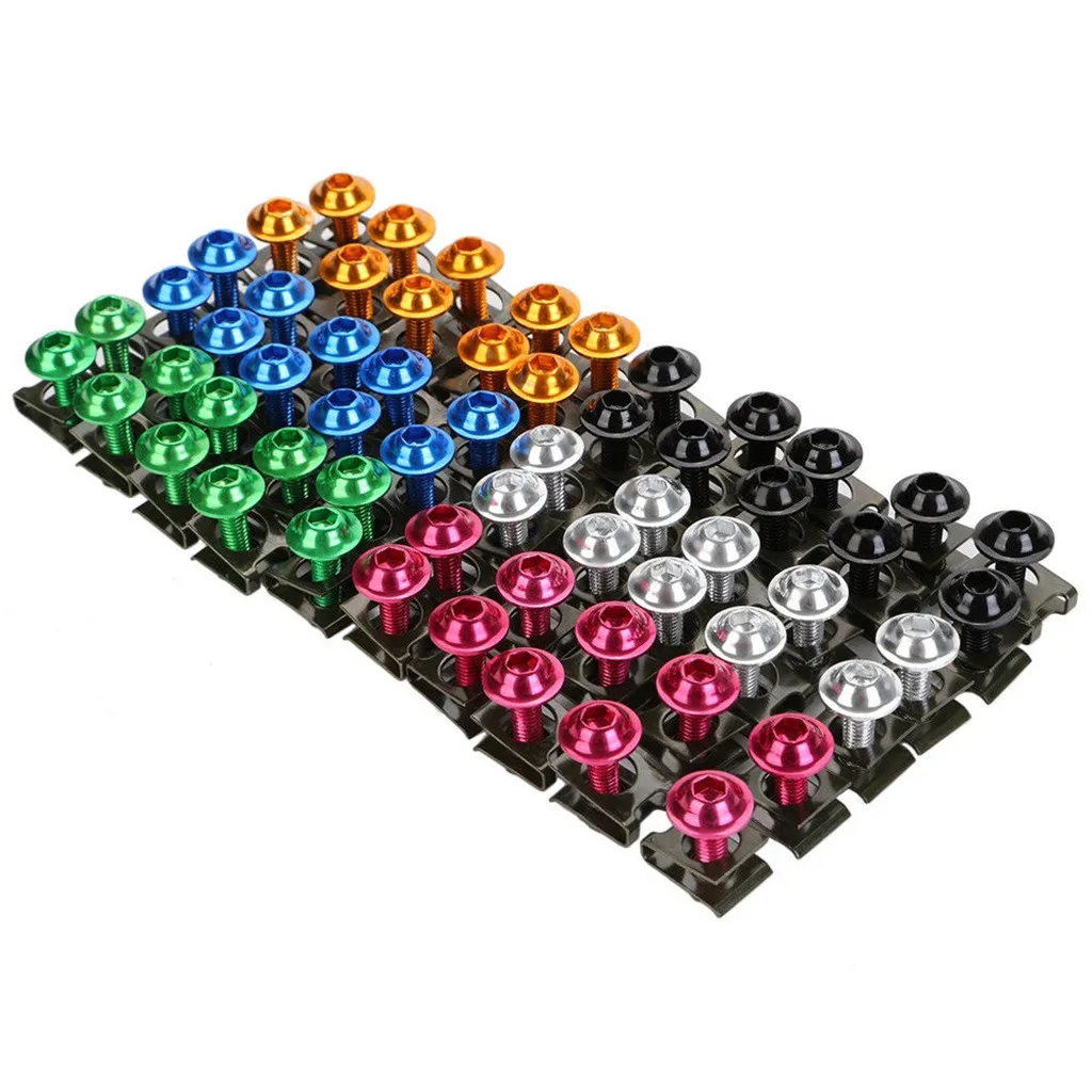 10X M6 Universal Motorcycle CNC Sportbike Fairing Spring Body Bolt Scooter Nuts Bolts Kit Screw Spire Speed Fastener Clip 