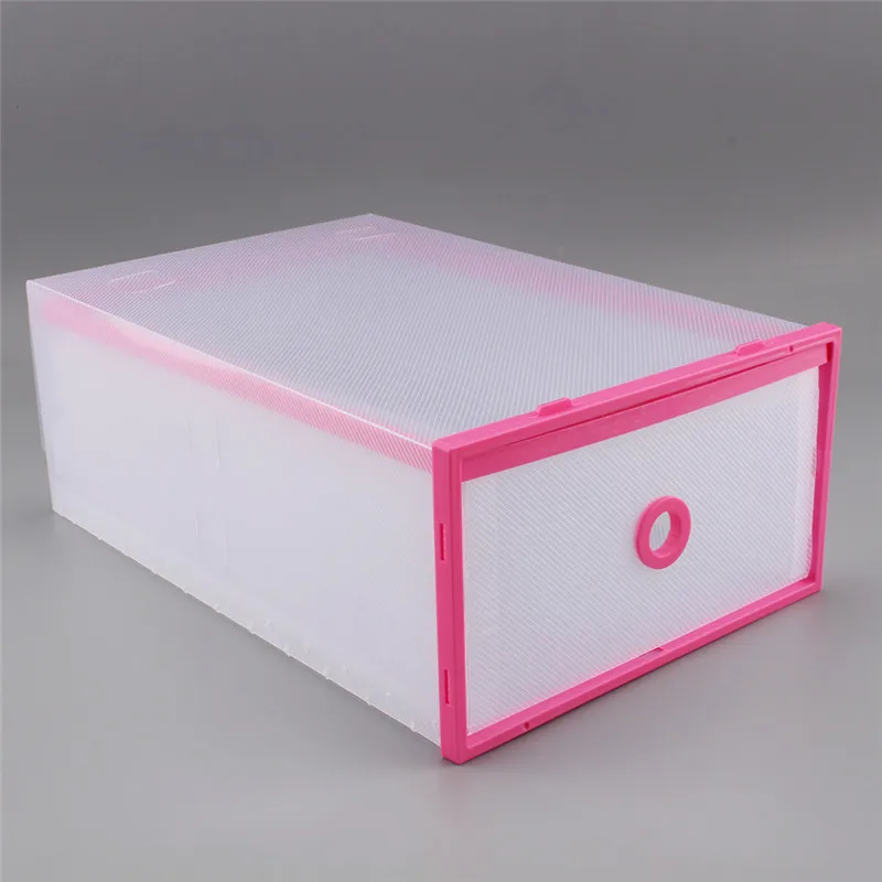 Clear Plastic Shoe Box Stackable Home Storage Boxes Drawer