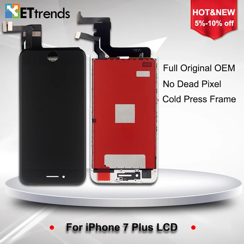 

2PCS/LOT Original Refurbished Display for iPhone 7 plus LCD Screen Touch Glass Screen Assembly Replacement DHL Free Ship