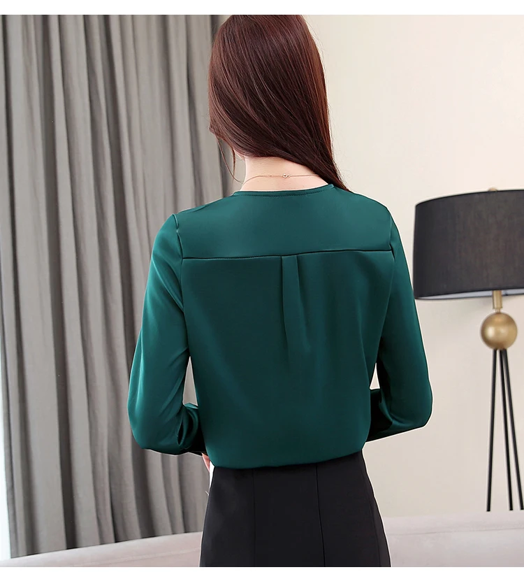 Весна Модная женская блузка с длинным рукавом корейский яркий размеры для женщин футболка шифоновая блузка плюс Свободные 1755 50