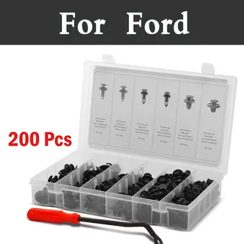 

200pcs Car Replacement Kit Remover Set Case Rivets For Ford Fusion Kuga Maverick Mondeo Mustang Taurus Thunderbird