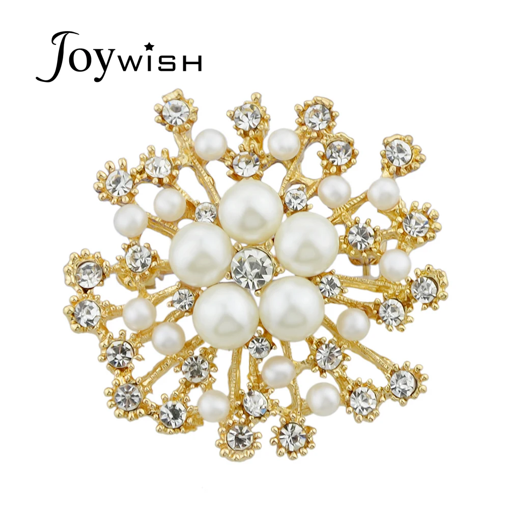 Design Jewelry Full Rhinestone Flower Shape Fashion Gold Color Silver